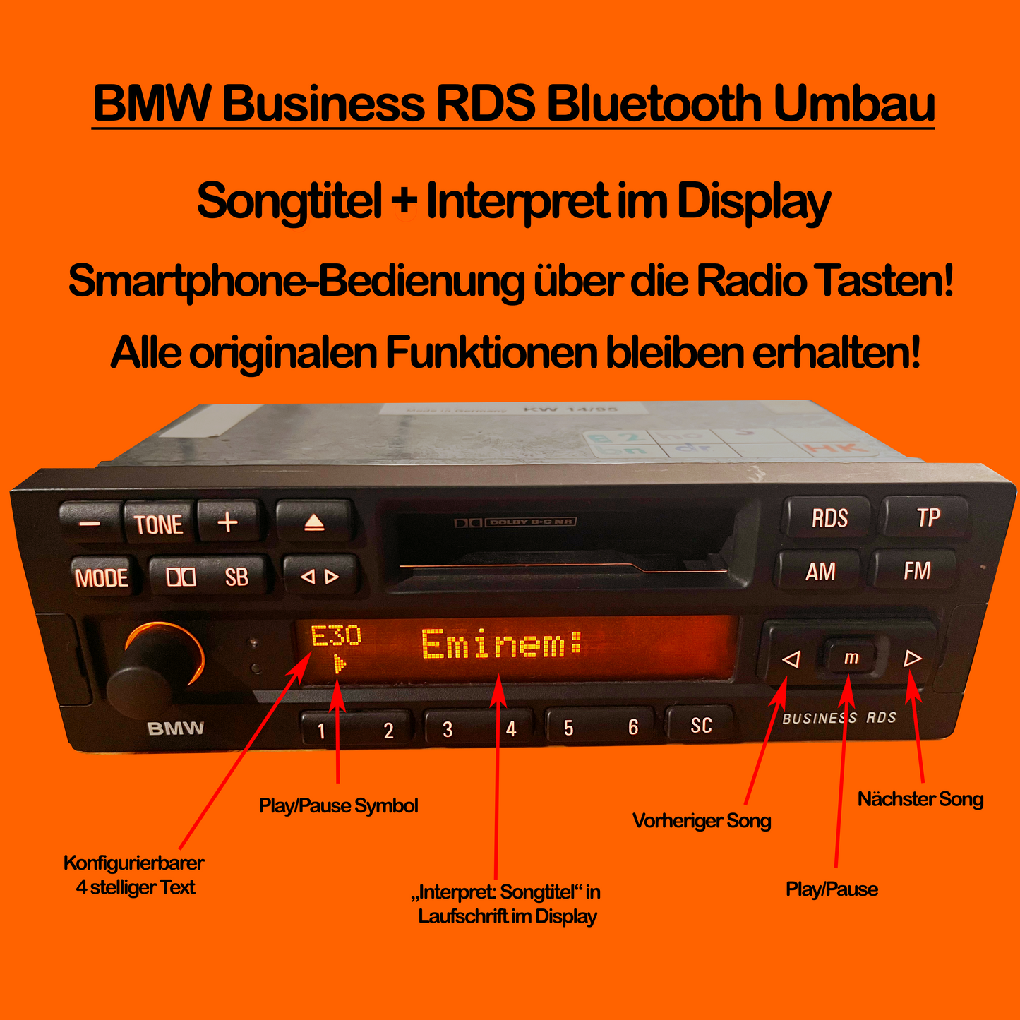 BMW Business RDS auf Bluetooth umgebaut